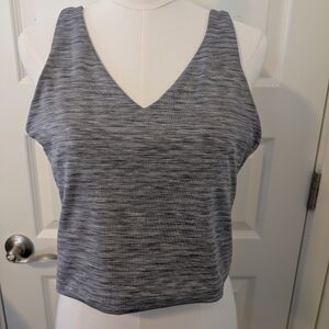 ATHLETA Transcend V-Neck Crop Bra Heather Gray 1X A-C Cup